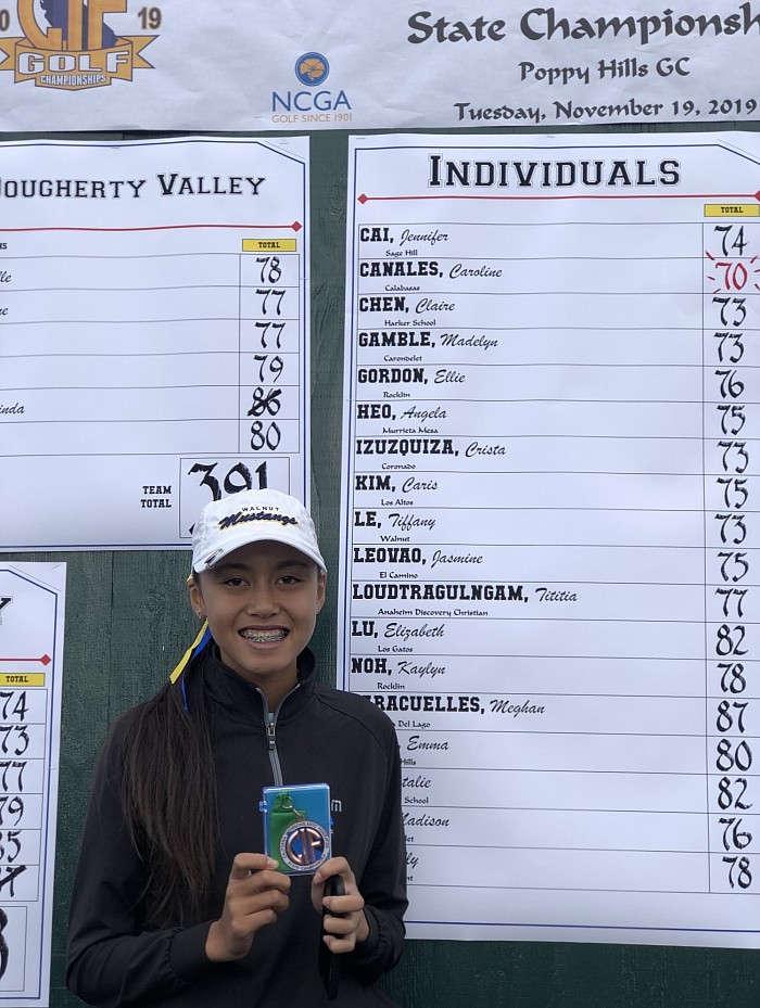 Tiffany Le a medalist at 2019 CIF State Girls High School Championship at Poppy Hills GC