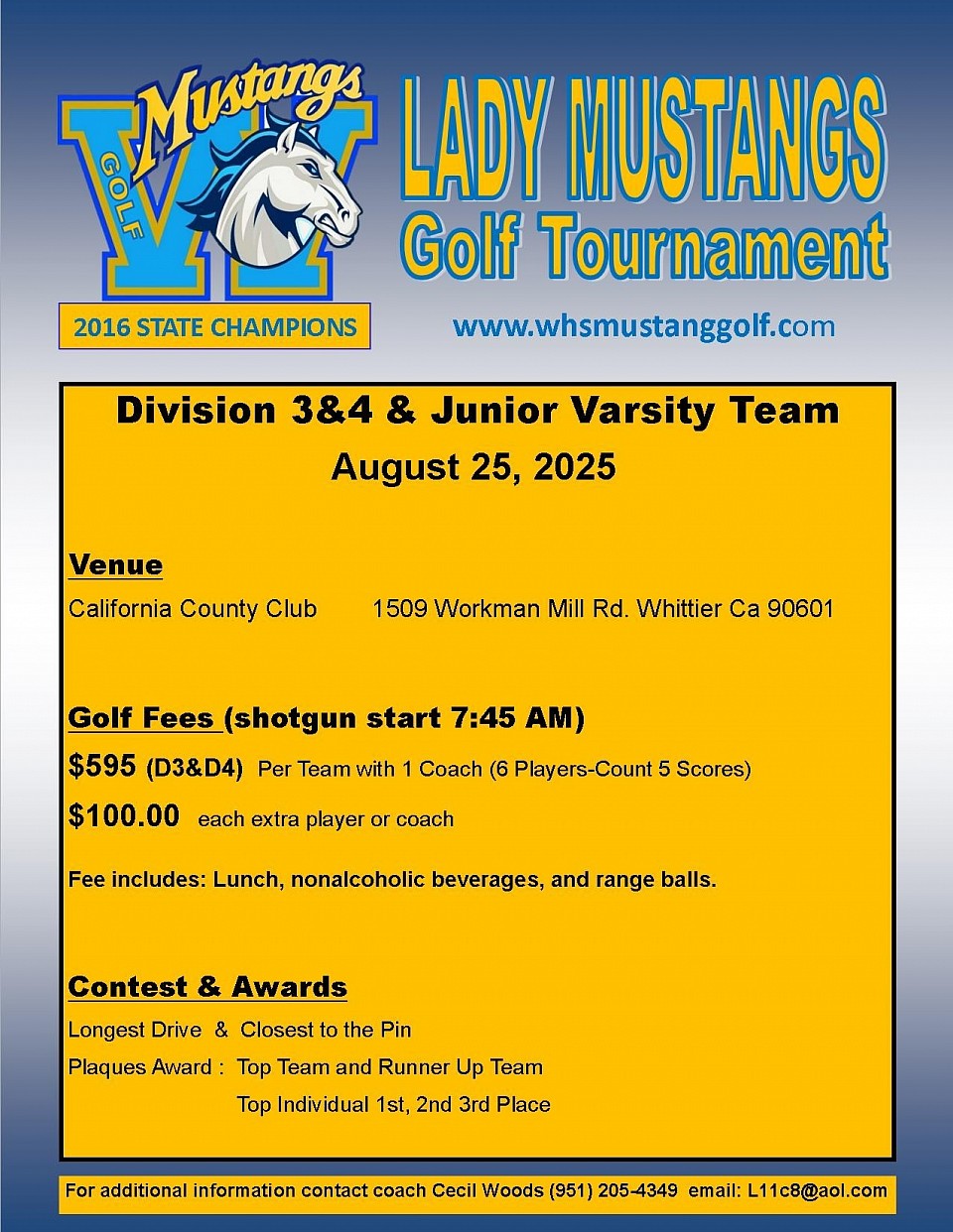 WHS Lady Mustangs D3&4 Tourney