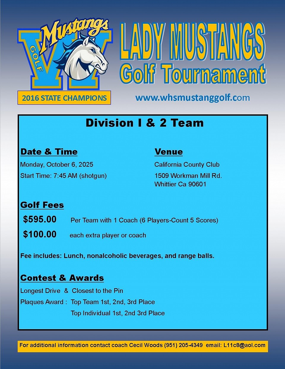 WHS Lady Mustangs D1&2 Tourney